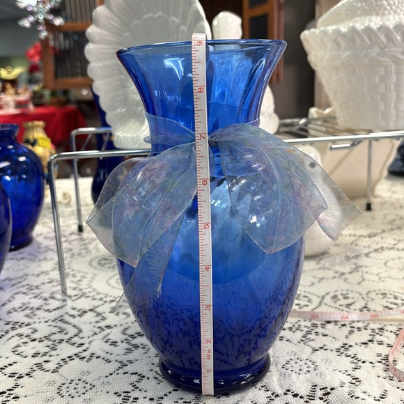 Blue Half Swirl Bubble Vase - Picture 2 of 5